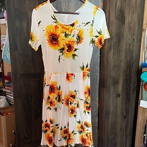 Sunflower Print Women's Dress